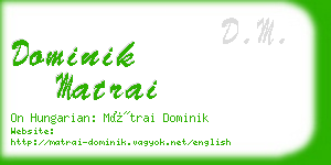 dominik matrai business card